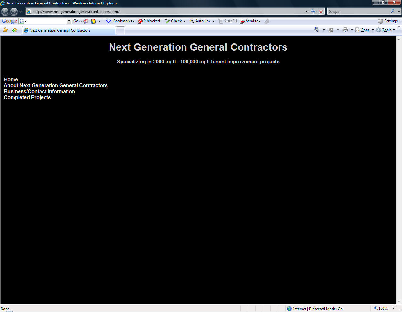 Screen Shot of Next Generation Contractors - nextgenerationgeneralcontractors.com